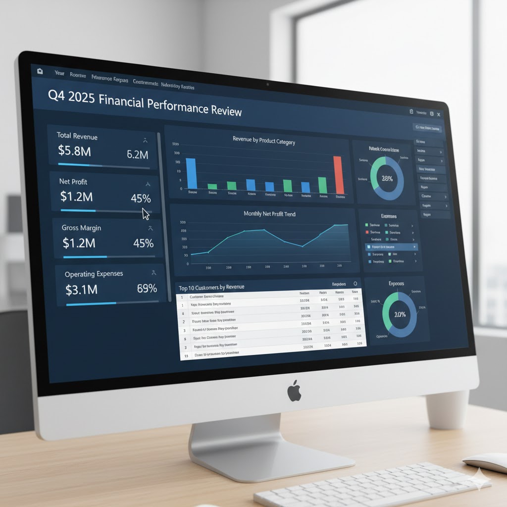 Dashboard financiero con indicadores clave